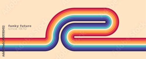 Abstract retro geometric pattern in 1980s style with vibrant, colorful lines. Vector illustration.