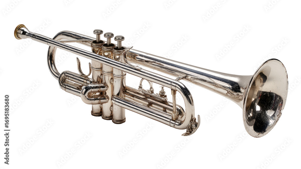 Obraz premium Polished trumpet, angled view (1)