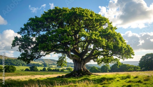 Wallpaper Mural Majestic oak tree in a sunlit landscape Torontodigital.ca
