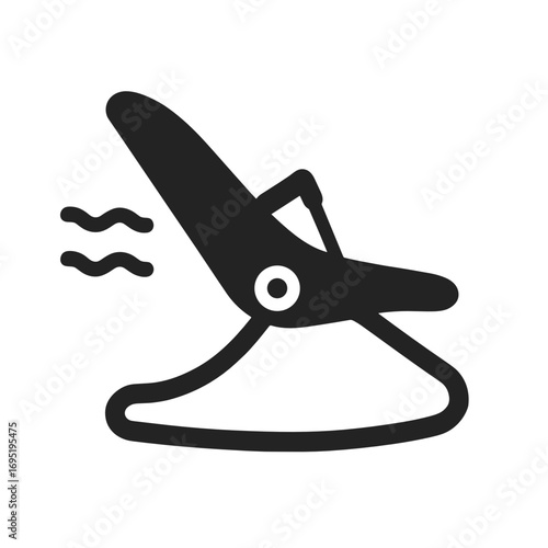 Baby Rocker Flat Icon, Black and White, Transparent Background