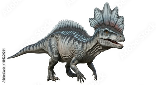 Majestic dinosaur with striking crest and textured scales, ready for prehistoric adventure