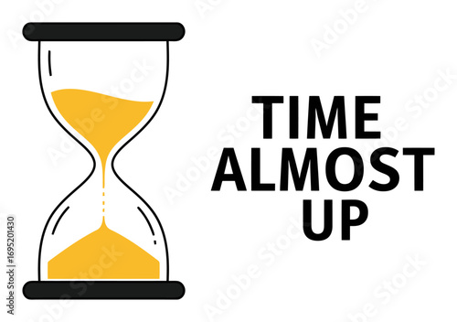 Time Almost Up Vector Icon - Hourglass Symbol