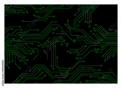Green PCB Trace Vector - Minimalist Tech Design