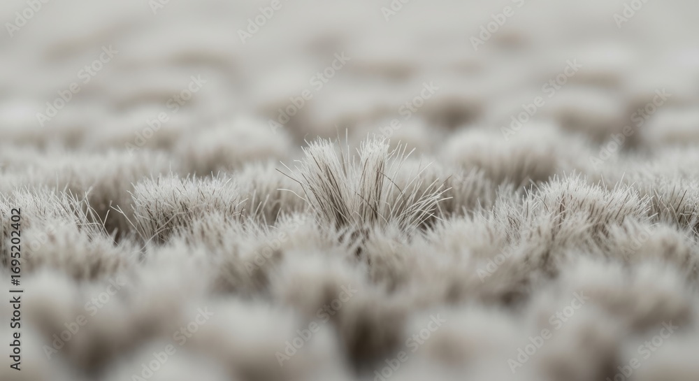 Obraz premium Close-up of fluffy beige textured fabric surface with soft focus