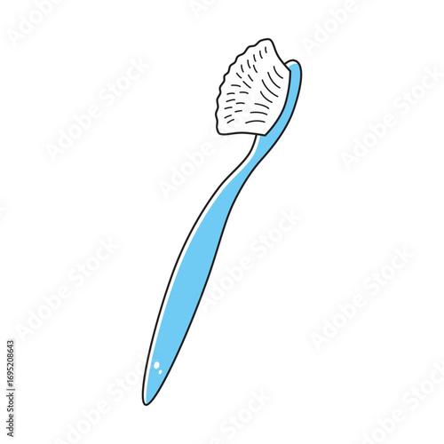 Blue toothbrush isolated cartoon vector illustration