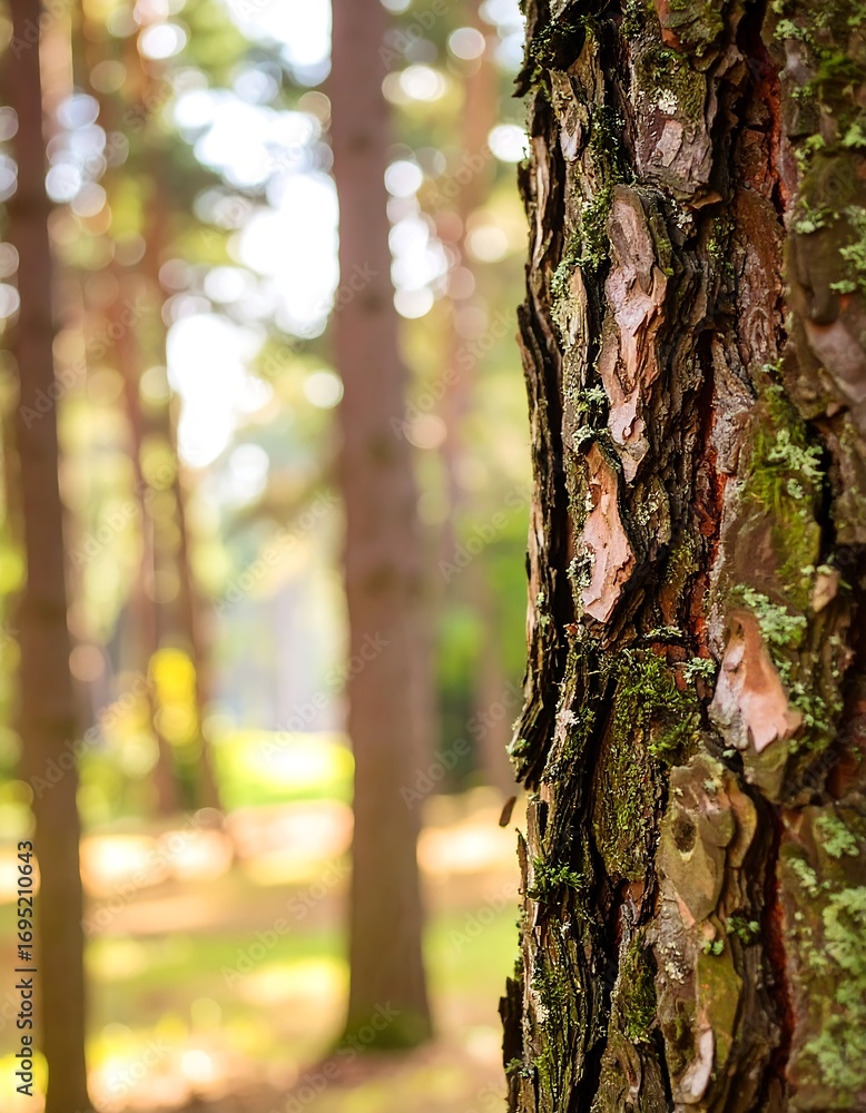 Fototapeta premium Close-up of pine bark in forest