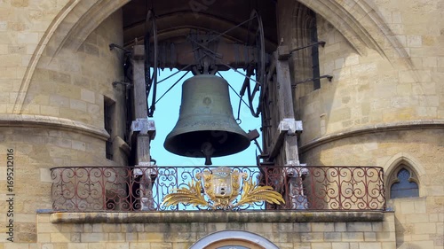 Close up on the Grosse Cloche, an old bell tower in Bordeaux, France