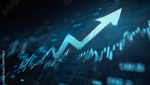 Wallpaper Mural Financial Growth Chart with Ascending Arrow Torontodigital.ca
