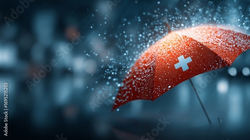 Red Umbrella Symbolizing Safety and Protection