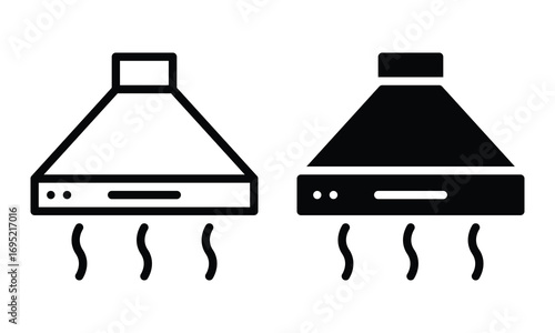 Cooker hood icon with outline and glyph style.