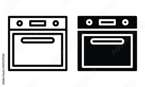 Oven icon with outline and glyph style.