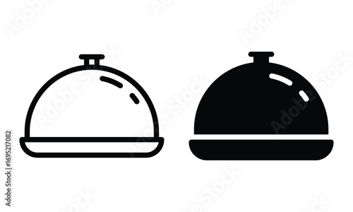 Dish icon with outline and glyph style.