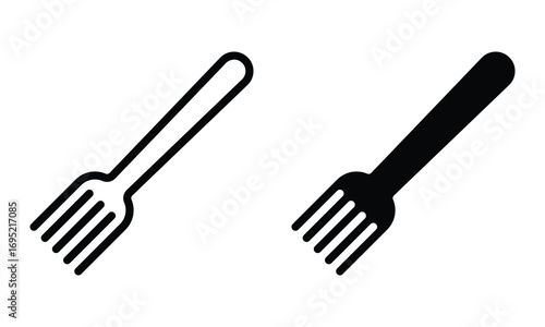 Fork icon with outline and glyph style.