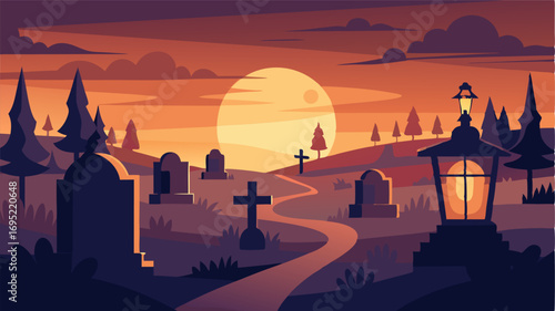 As the sun sets over the rolling plains the churchyard comes alive with the warm glow of lanterns and flickering candles.