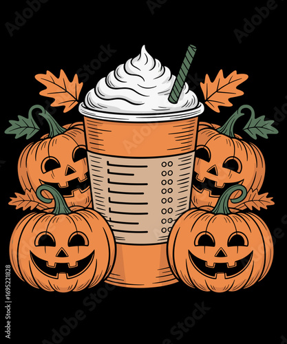Coffee Funny Halloween Day Scary Pumpkin