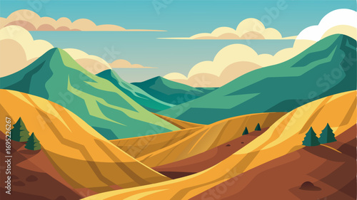 In the distance gentle hills rose and fell their curves inviting visitors to explore and discover hidden gems within their folds.