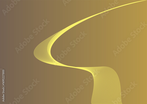 abstract background with a flow of  yellow curved lines vector illustration