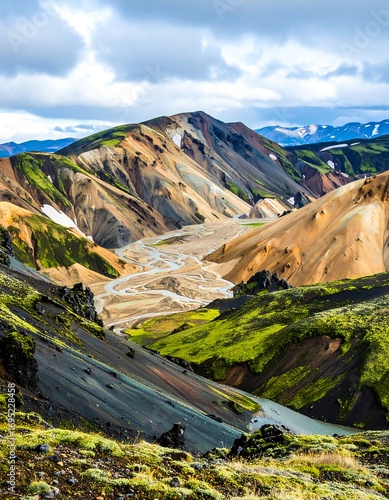 Colorful mountain valley