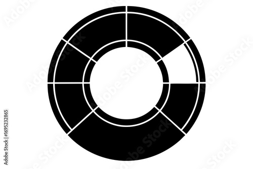 Lifebuoy with Segments Icon – Symbol of Safety, Rescue, and Emergency Assistance