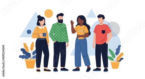 group of people in different poses vector