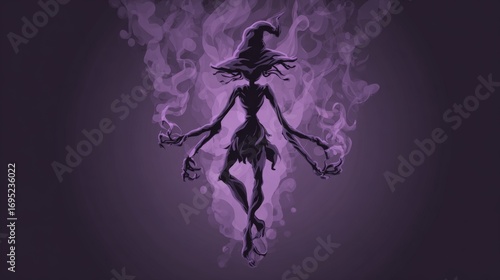 Mysterious Dark Sorcerer with Ethereal Smoke