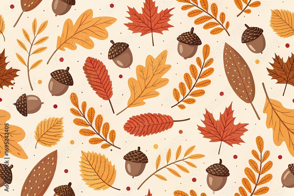 Fototapeta premium Pattern of Falling and Floating Autumn Leaves