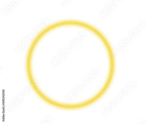 Wallpaper Mural Yellow Glowing Circle Outline on Transparent Background – Bright Neon Ring Shape Design Torontodigital.ca