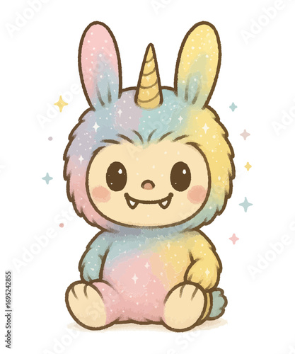 Adorable Mythical Creature: An enchanting depiction of a unique creature, a fusion of elements, captivating hearts with its whimsical design.