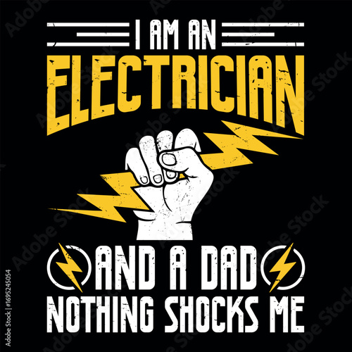 Electrician Lover Vintage Funny Electrician T-shirt Design