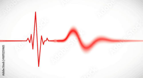 Abstract illustration of an electrocardiogram trace with a dramatic heartbeat pattern