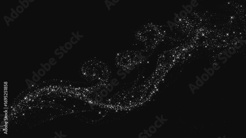 Abstract shiny silver glitter wave. Abstract vector background