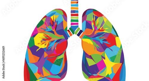 Vibrant lung illustration showcasing respiratory health and creative anatomical design