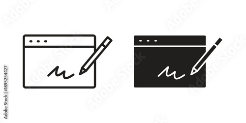 Electronic signature icon symbol for your web designs. Icon logo, app, UI.