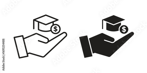 Education cost icon symbol for your web designs. Icon logo, app, UI.
