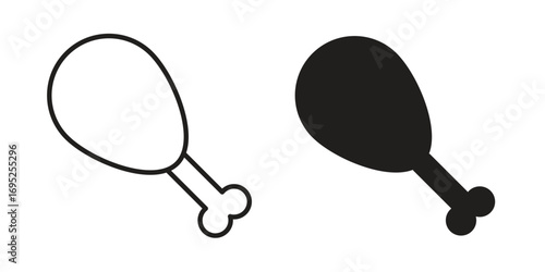 Chicken leg icon symbol for your web designs. Icon logo, app, UI.