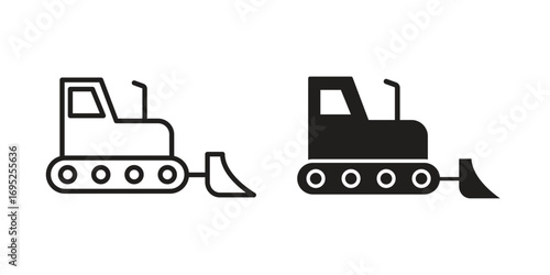 Bulldozer icon symbol for your web designs. Icon logo, app, UI.