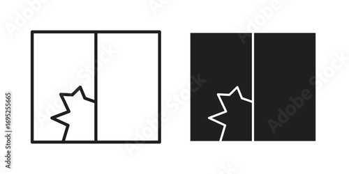 Broken window icon symbol for your web designs. Icon logo, app, UI.