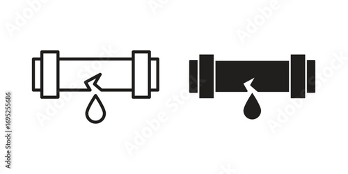 Broken pipe icon symbol for your web designs. Icon logo, app, UI.