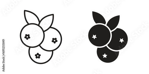 Blueberry icon symbol for your web designs. Icon logo, app, UI.