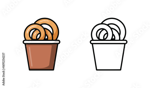 Delicious fresh baked pretzels in a bucket ready to be eaten