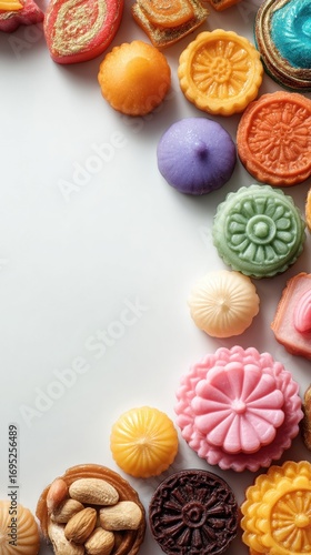 Wallpaper Mural Diwali Sweets on white background with blank space for ad text, template for social media, digital ads, web banner, mobile wallpaper, greeting card Torontodigital.ca