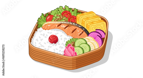 Delicious and nutritious bento box filled with a variety of fresh foods