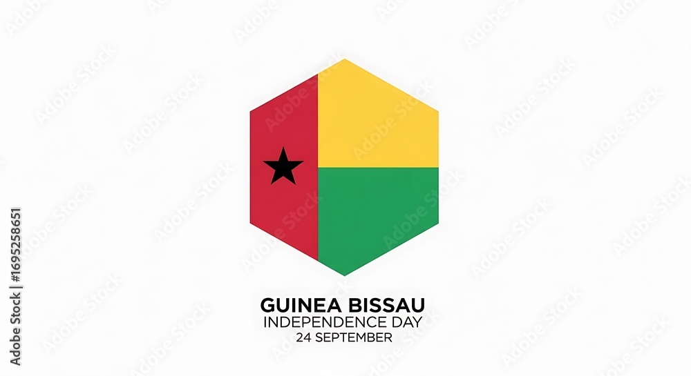 Fototapeta premium Geometric Guinea-Bissau Flag Design Celebrates Independence Day