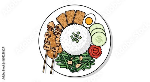 Delicious indonesian cuisine illustration, a captivating culinary masterpiece