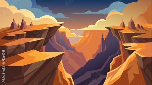 Jagged cliffs and steep dropoffs characterize this treacherous desert canyon a challenging terrain for adventurers.