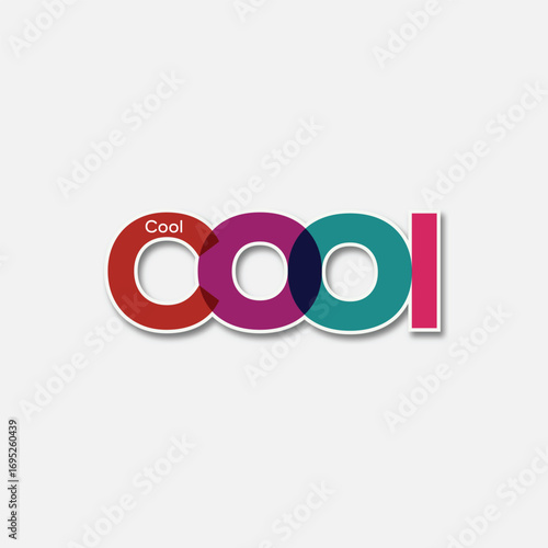 Colorful "Cool" lettering logo. A modern and trendy vector icon for youth fashion, urban culture, music branding, and social media stickers
