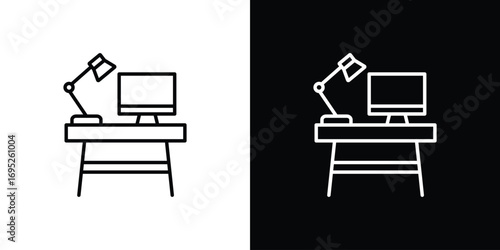 Workspace icon with black and white strokes