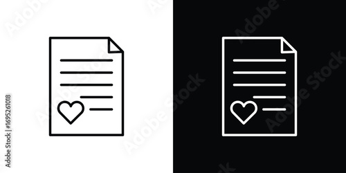 Wish list icon with black and white strokes