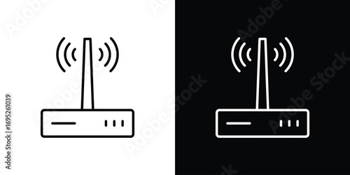 Wifi modem icon with black and white strokes