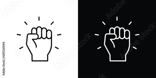 Will power icon with black and white strokes